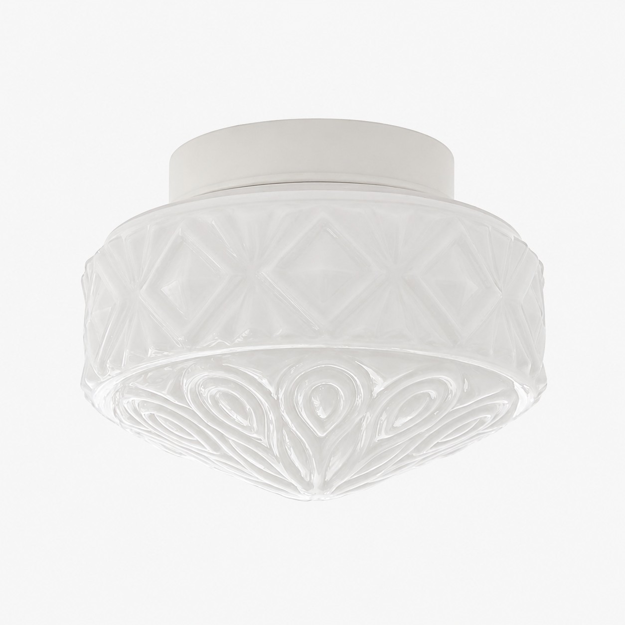 Milky white glass flush mount ceiling light