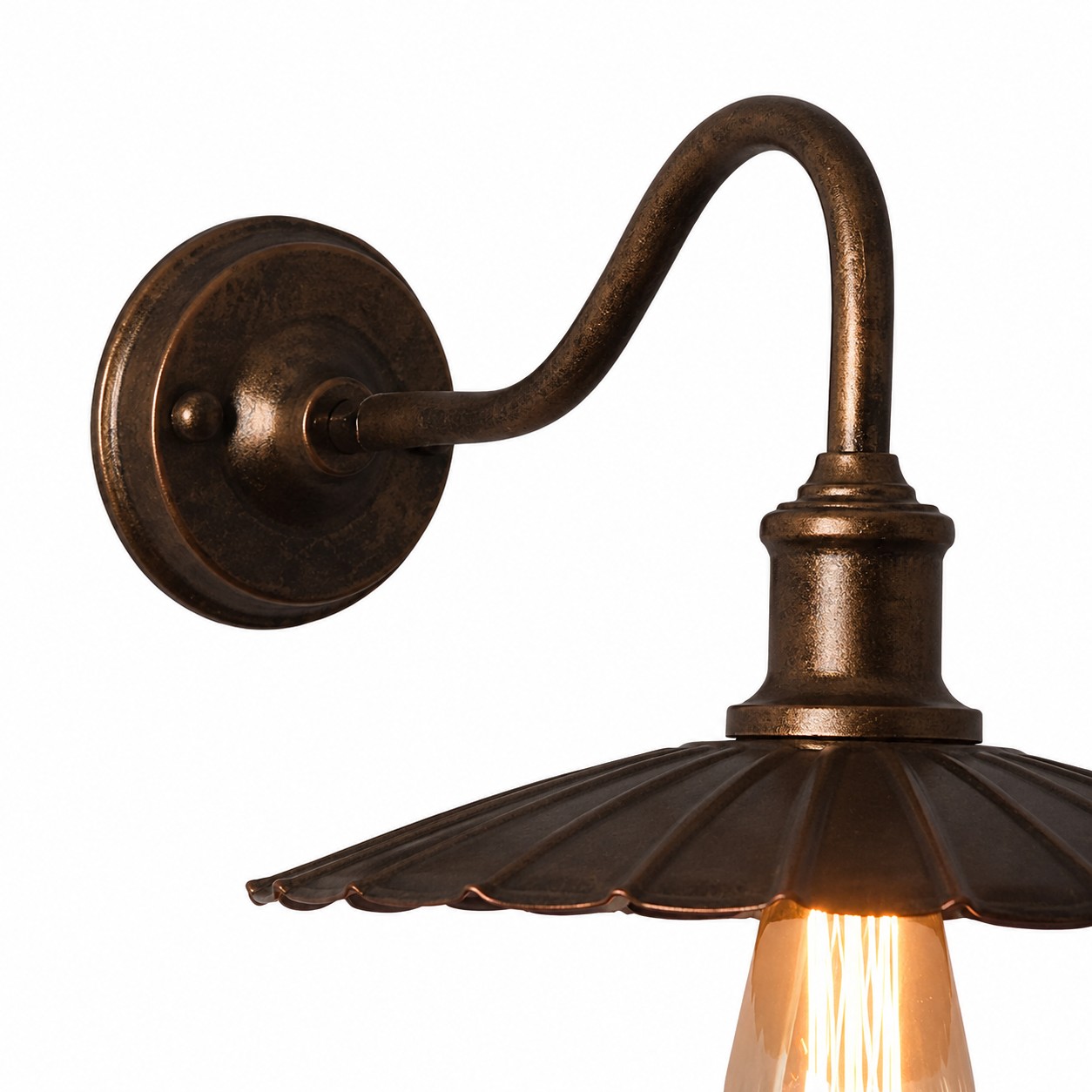 Outdoor wall sconce close-up detail