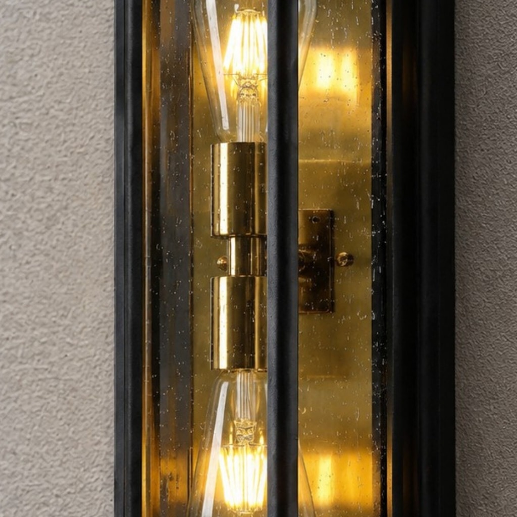 Warm bulb holder and black metal frame detail