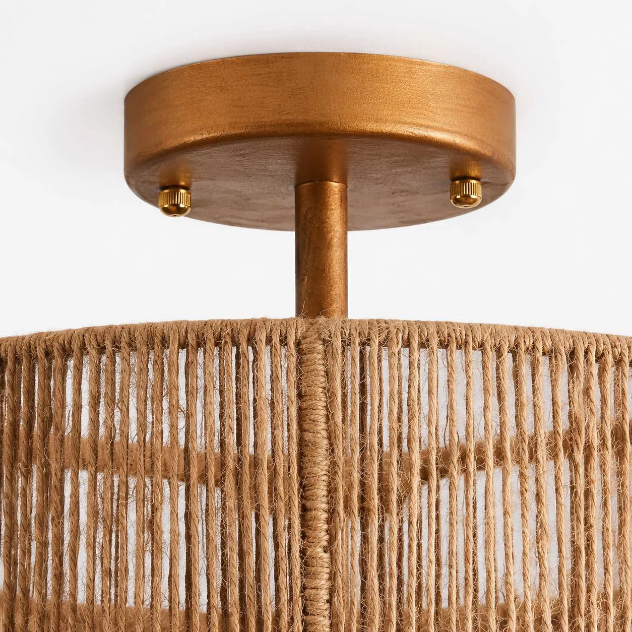 Gold canopy and woven rattan detail