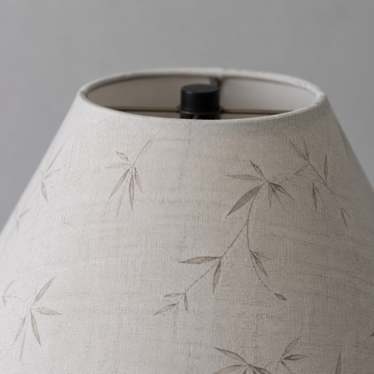 Close view of pale fabric lampshade texture