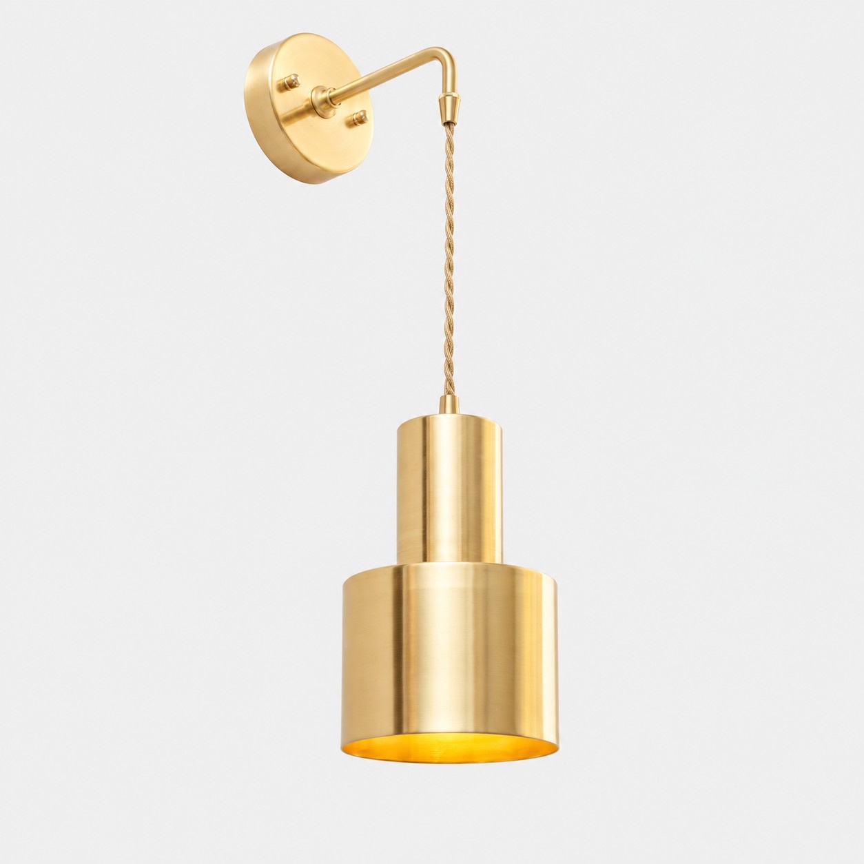 Pendant style brass wall sconce front SKU image