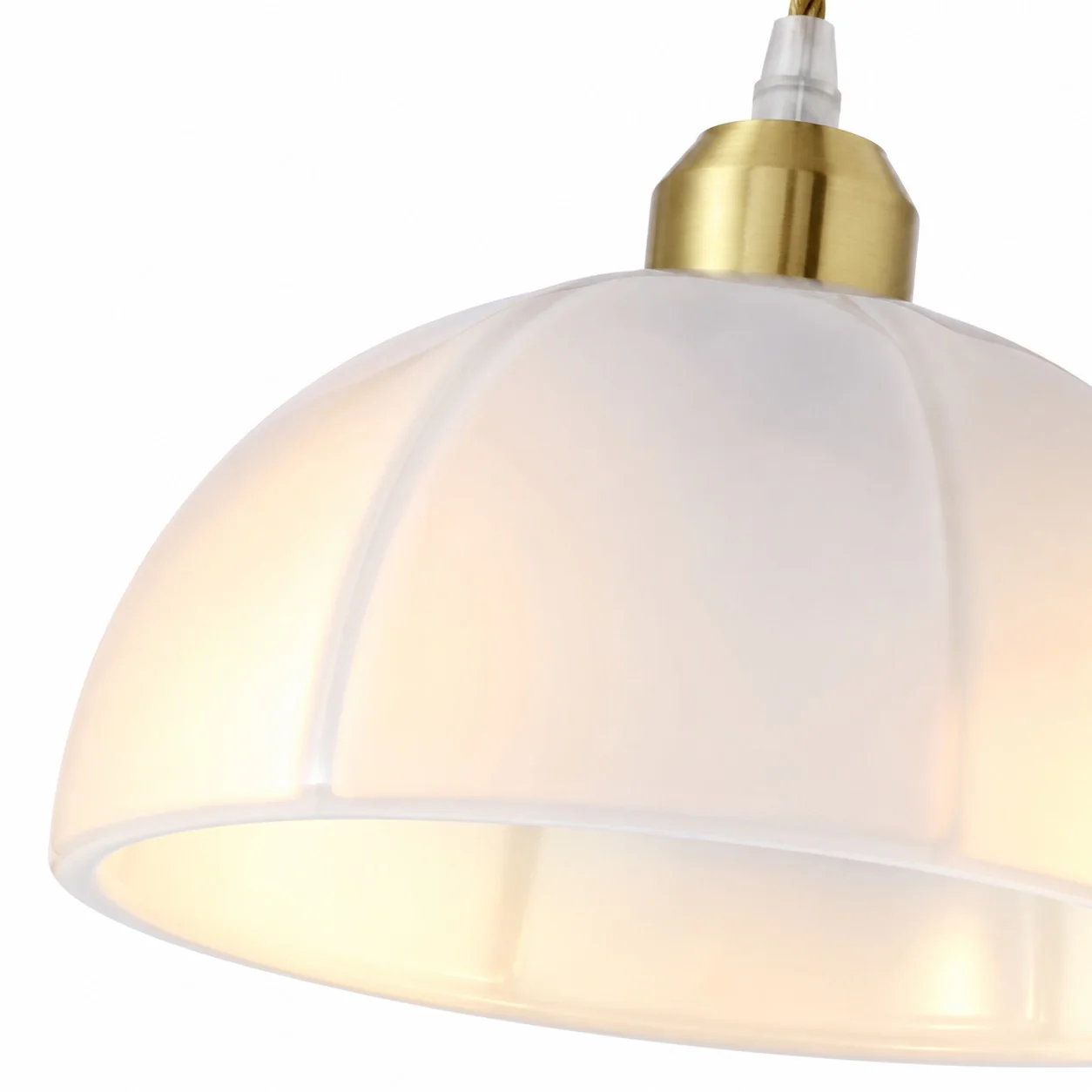 Close view of the dome-shaped glass shade detail