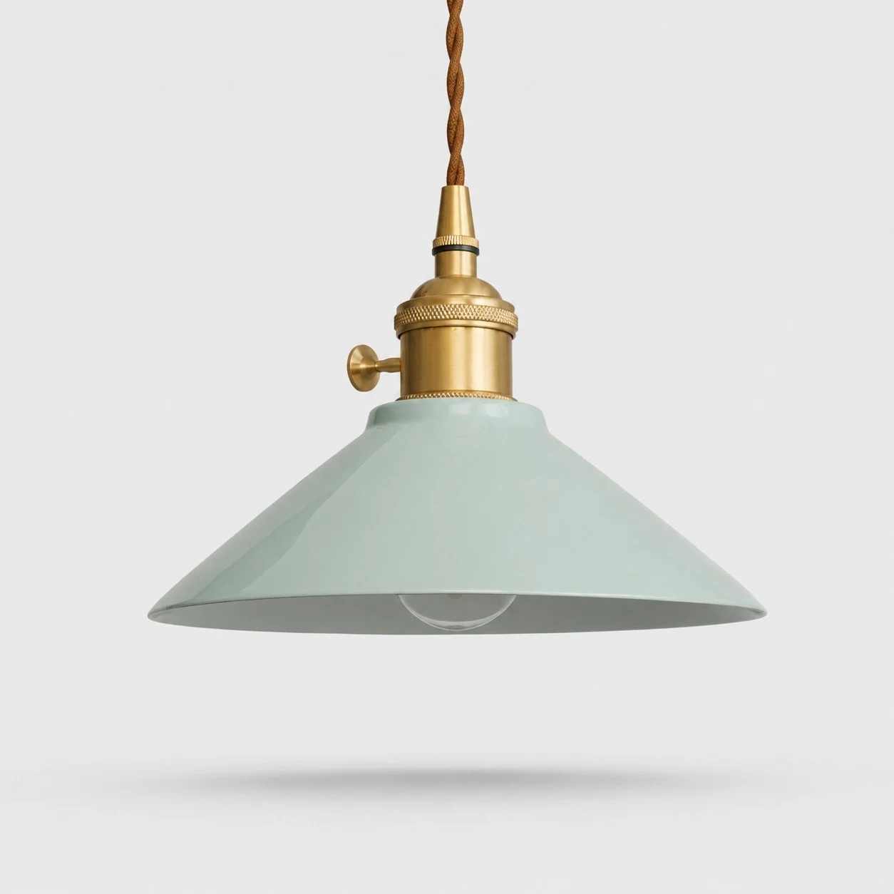 Yingqing inner pattern ceramic pendant light with brass base