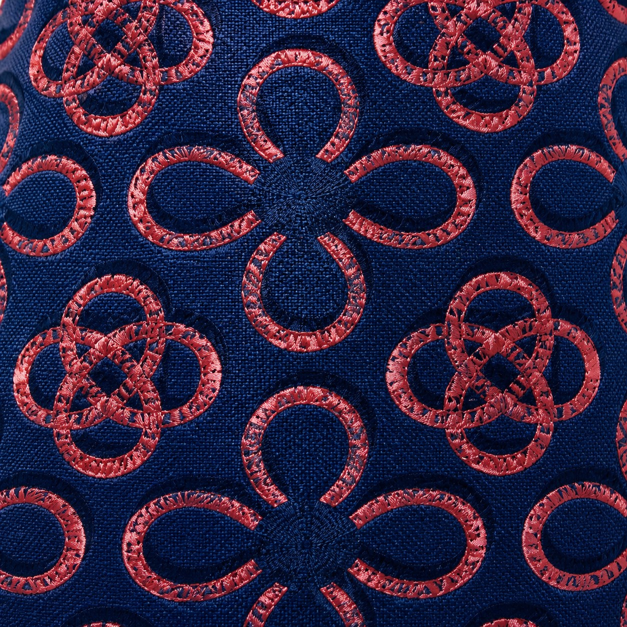 Embroidered Fabric and Sculptural Ceramic Table Lamp