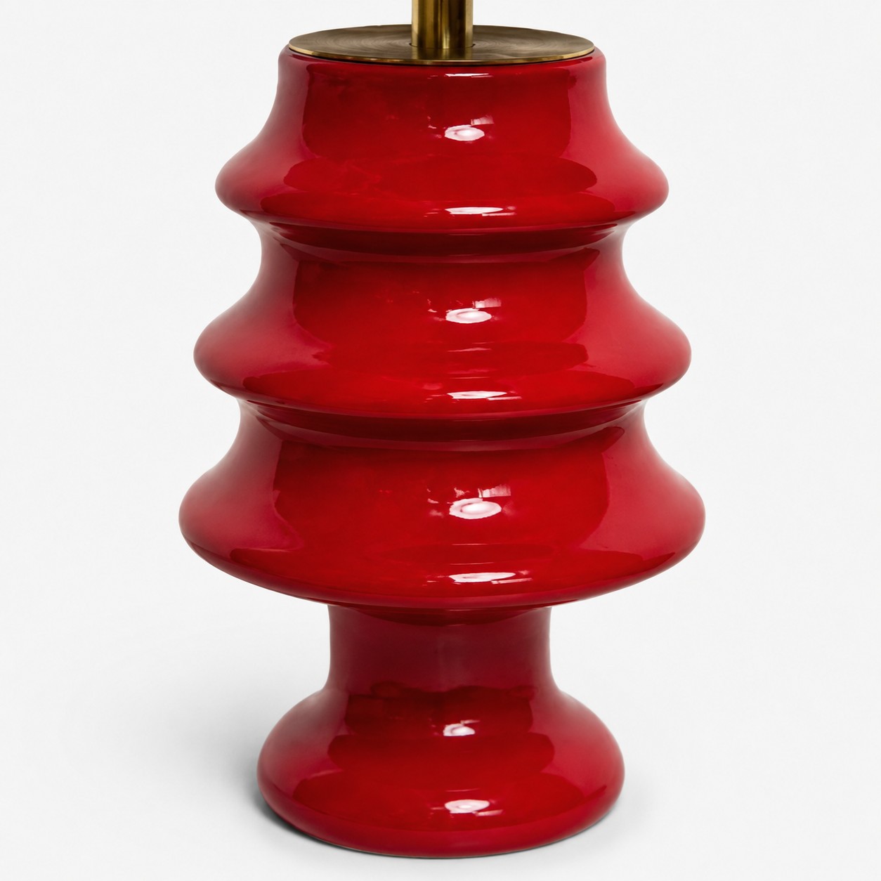 Embroidered Fabric and Sculptural Ceramic Table Lamp